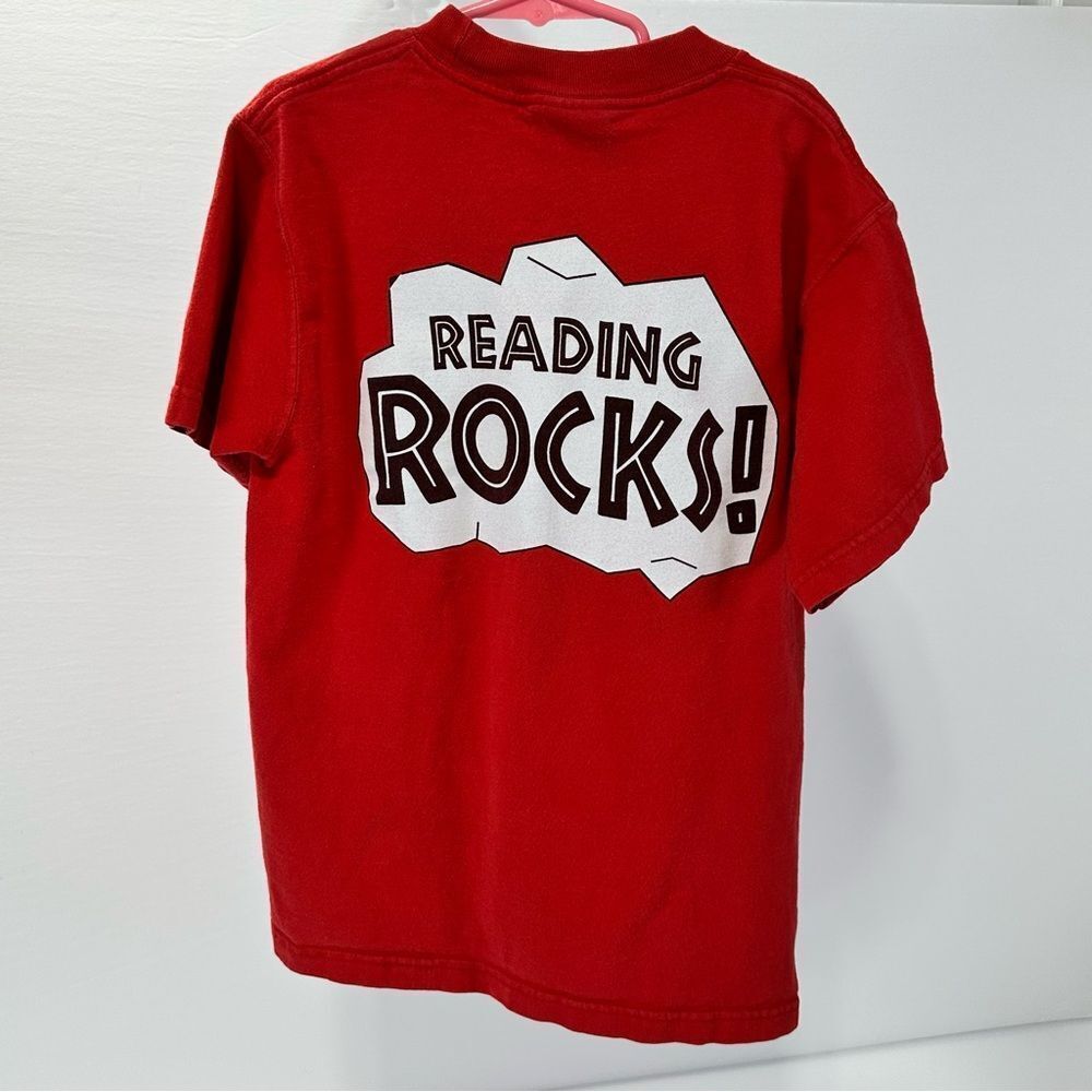 Vintage Kids 'Reading Rocks!' T-Shirt Fruit Of The Loom Lofteez Tag Size 10/12